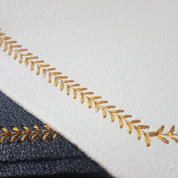 Black White Gold Thread Cross Body or Clutch Bag - Picture 4 of 8